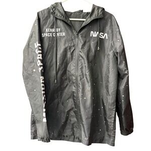 Hyper Space NASA Windbreaker Jacket Mens S Black Kennedy Space Center Artemis